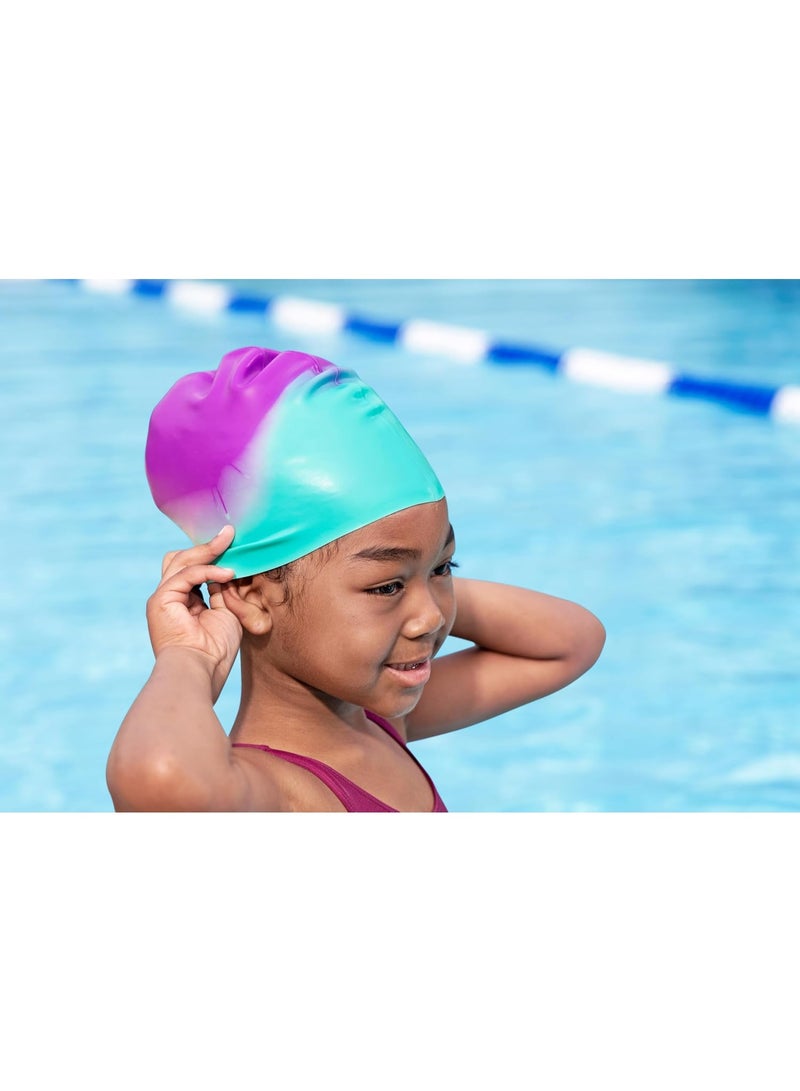 Bestway Lil' Color Wave Swimming Cap 3+ Years Silicone Child Size Bright Colours 100% Latex and PVC Free 1 Piece - Image 3